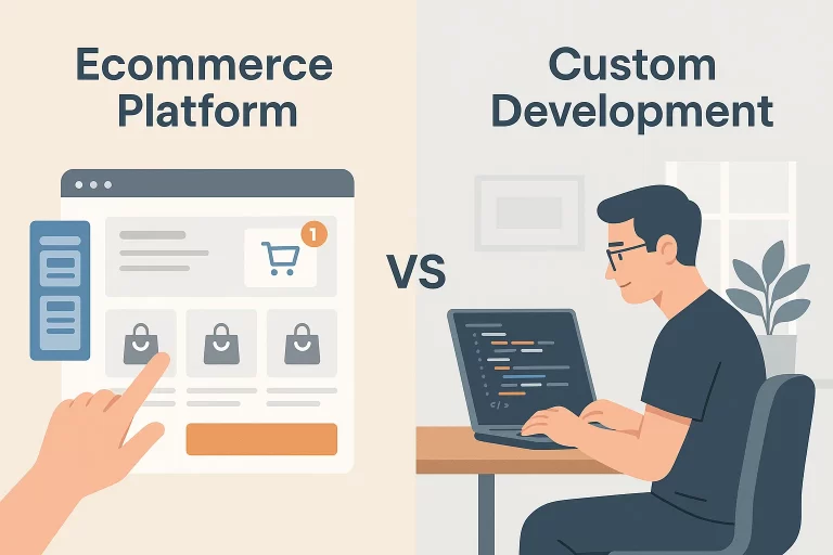 ecommerce platform vs custom development